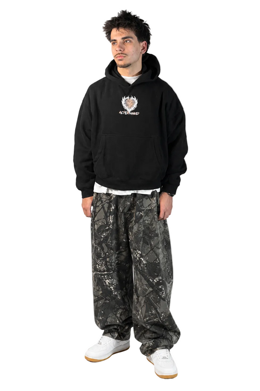 Hearts and Bones Hoodie - Jet Black