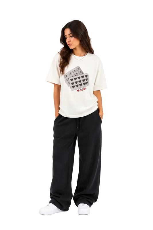 Monochrome Love Dose Tee - Vintage White